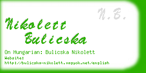 nikolett bulicska business card